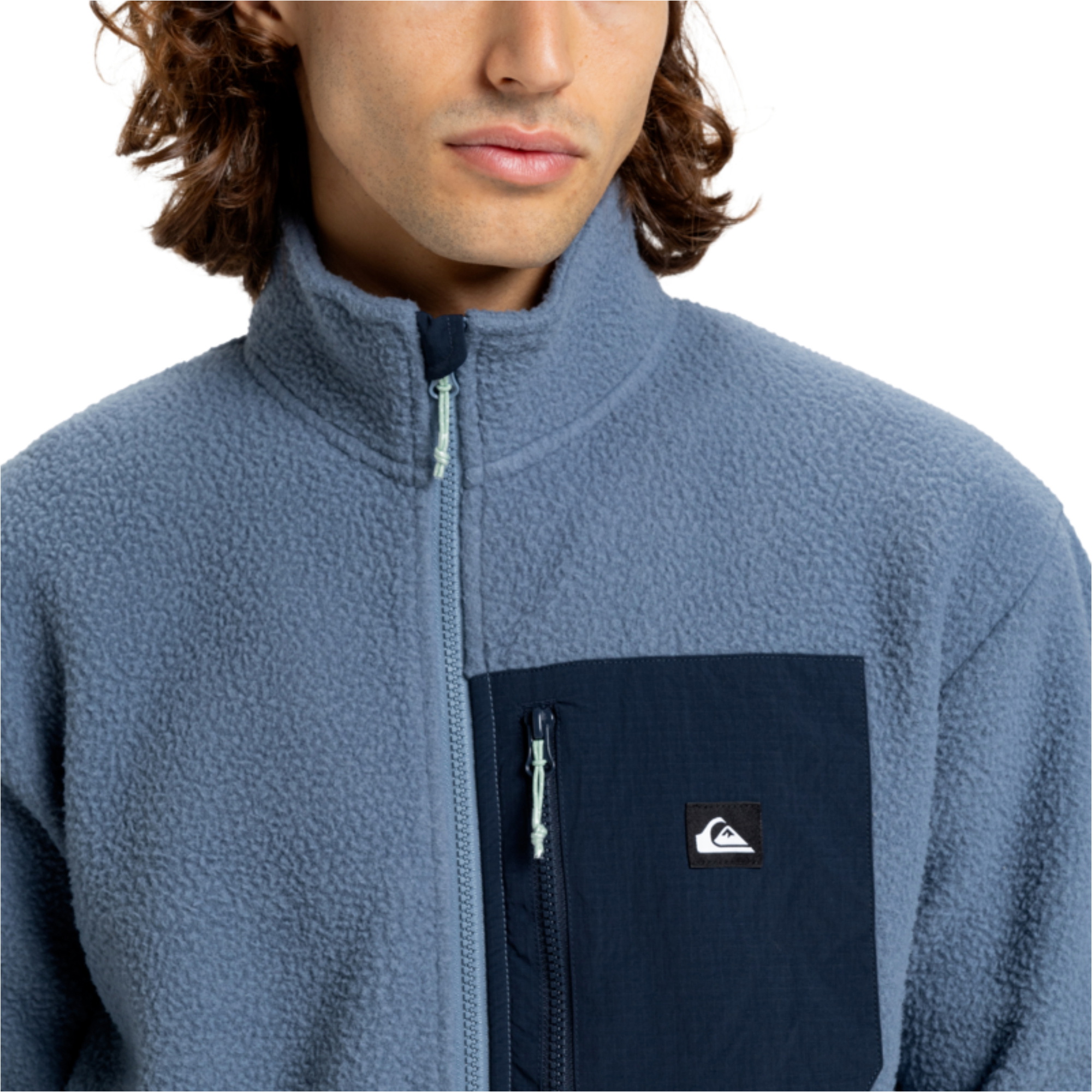 2025 Quiksilver Mens Clean Coast Full Zip Fleece EQYPF03066 - China Blue